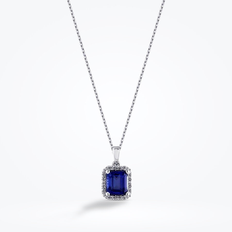 1.67 Karat Pırlanta Safir Kolye