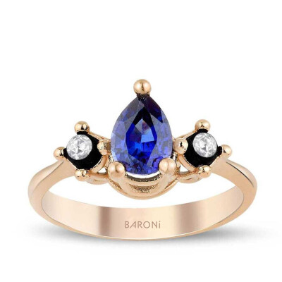 1.68 Karat Elmas Safir Yüzük - 1