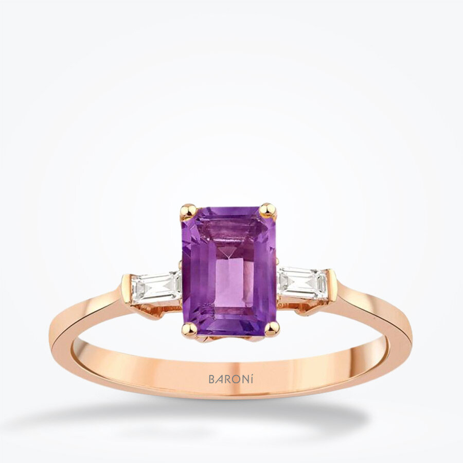 1.68 Karat Pırlanta Ametist Yüzük - Baroni Diamond