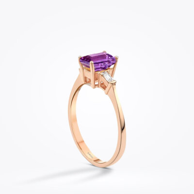 1.68 Karat Pırlanta Ametist Yüzük - Baroni Diamond (1)