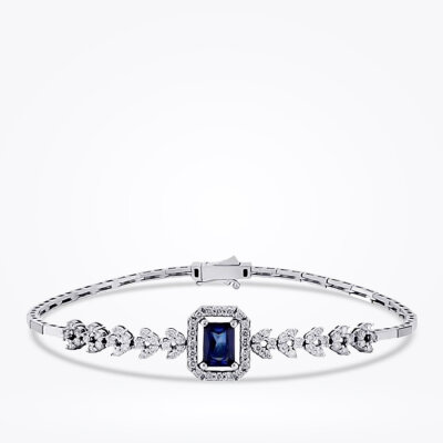 2.06 Karat Pırlanta Safir Bileklik - 1