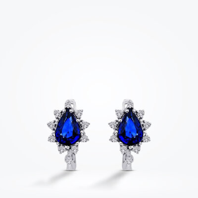 1.69 Karat Pırlanta Safir Küpe - Baroni Diamond (1)