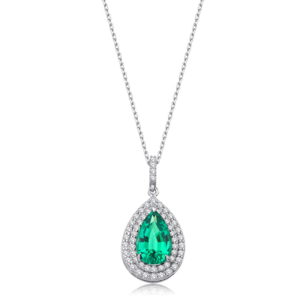 1.70 Karat Pırlanta Renkli Taşlı Kolye - Baroni Diamond