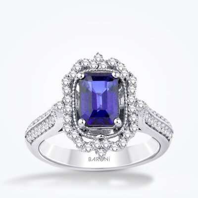 1.71 Karat Pırlanta Safir Yüzük - 1