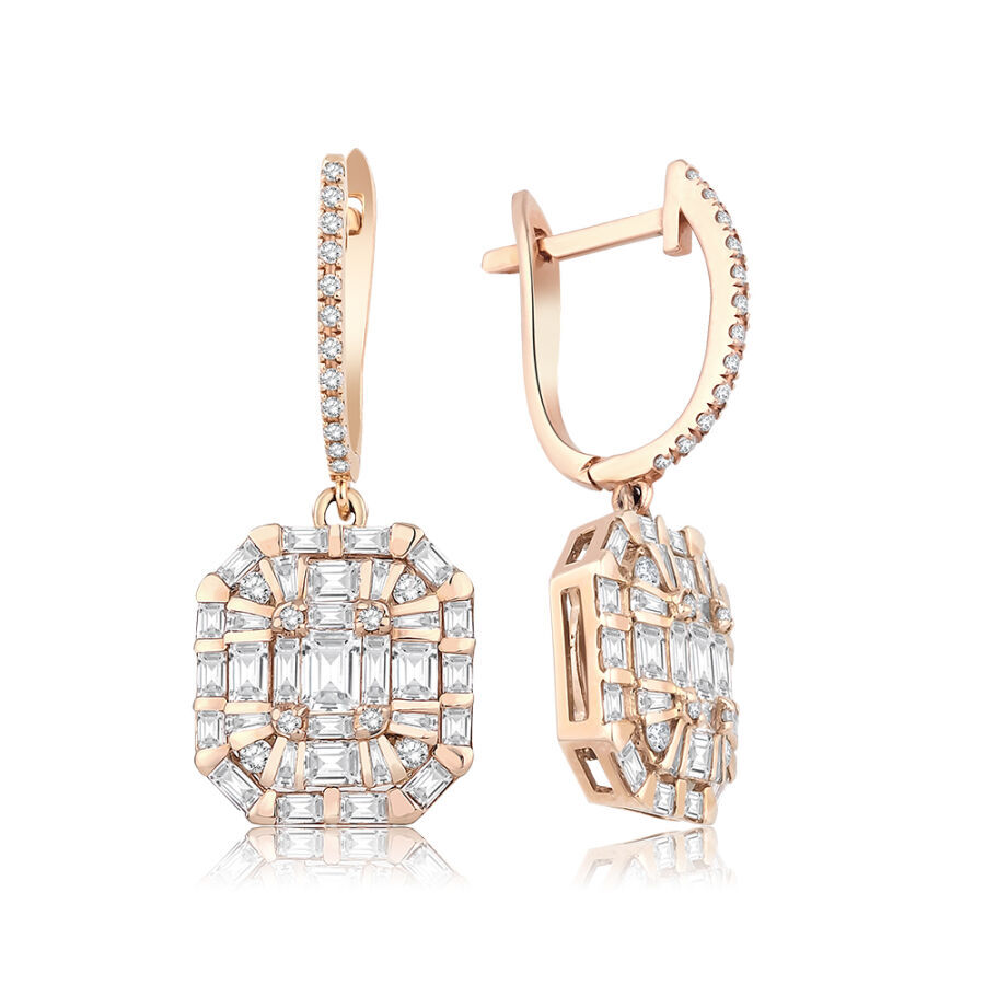 1.72 Karat Pırlanta Baget Küpe - Baroni Diamond