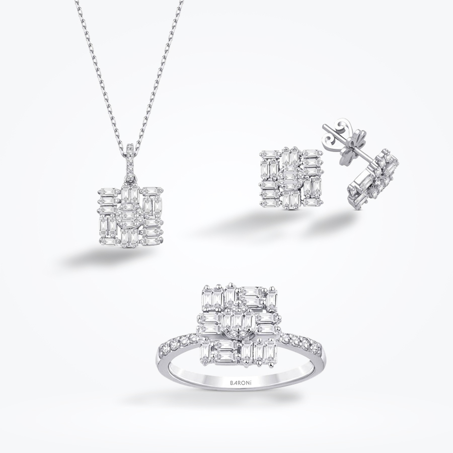 1.77 Karat Pırlanta Baget Set - Baroni Diamond