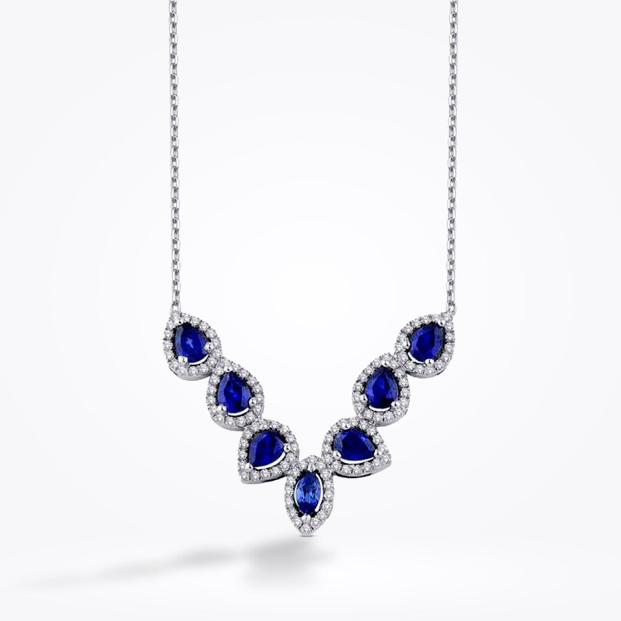 1.78 Karat Pırlanta Safir Kolye - Baroni Diamond