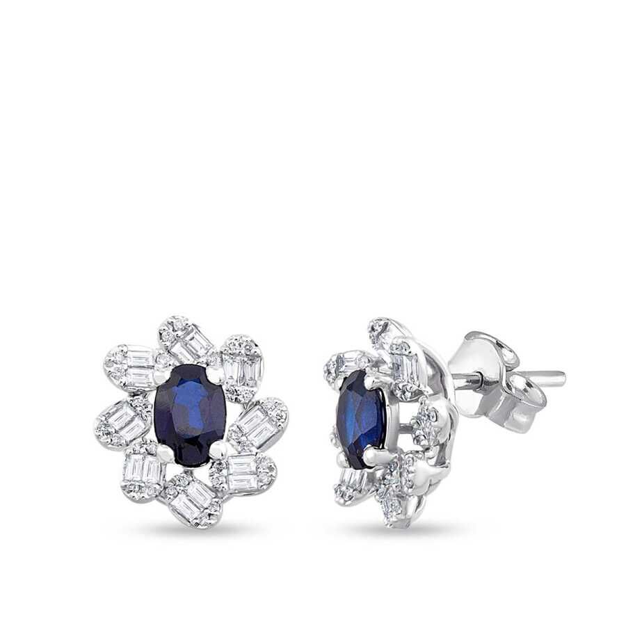1.79 Karat Pırlanta Safir Küpe