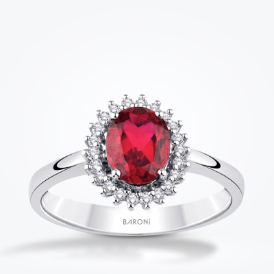 1.87 Karat Pırlanta Yakut Yüzük - 1