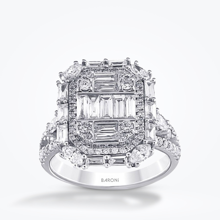 1.90 Karat Pırlanta Baget Yüzük - Baroni Diamond