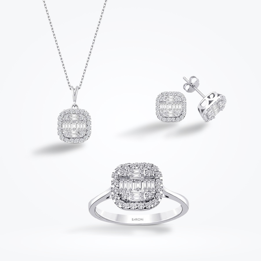 1.91 Karat Pırlanta Baget Set - Baroni Diamond