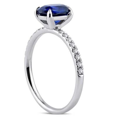1.92 Karat Pırlanta Safir Yüzük - 2