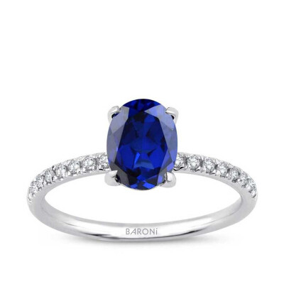 1.92 Karat Pırlanta Safir Yüzük - 1