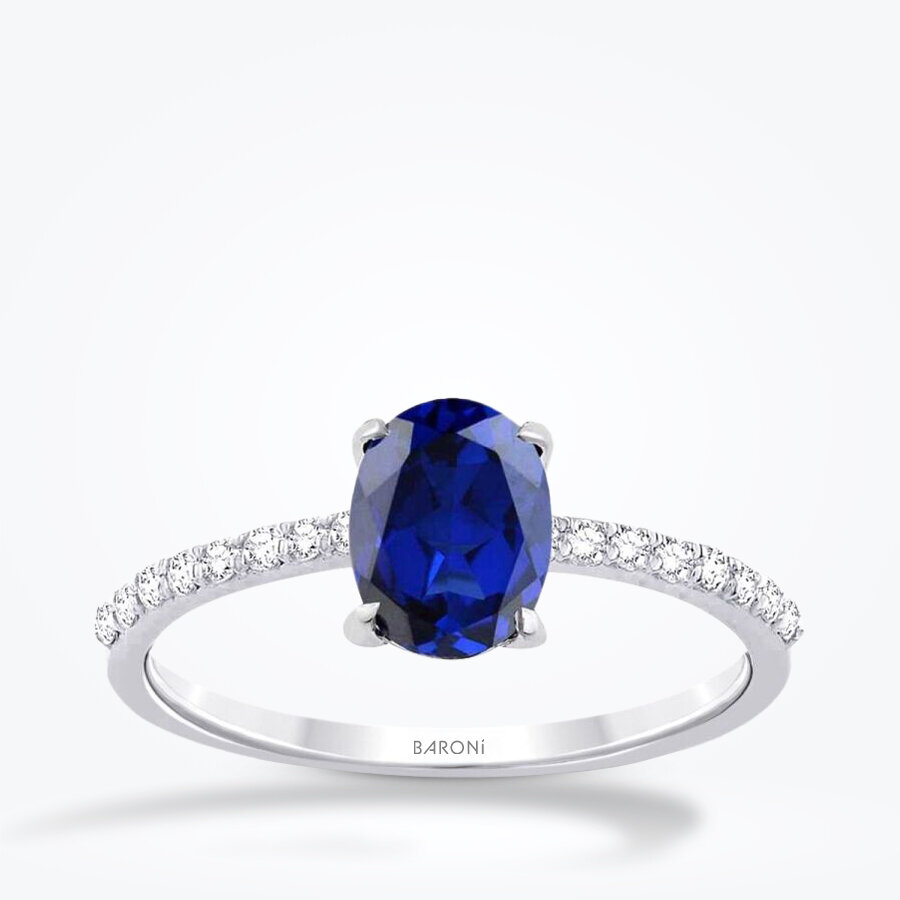 1.92 Karat Pırlanta Safir Yüzük - Baroni Diamond