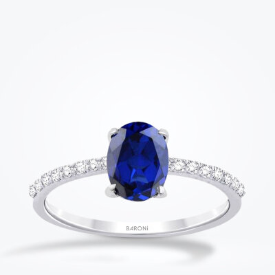 1.92 Karat Pırlanta Safir Yüzük - 1