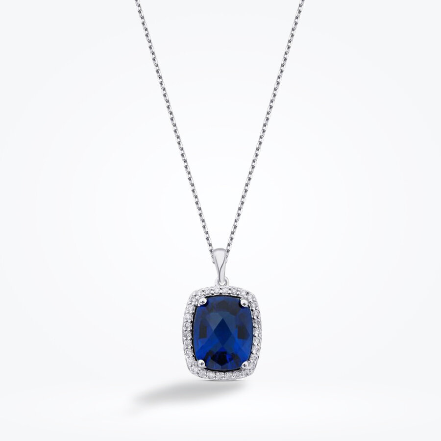 1.96 Karat Pırlanta Safir Kolye