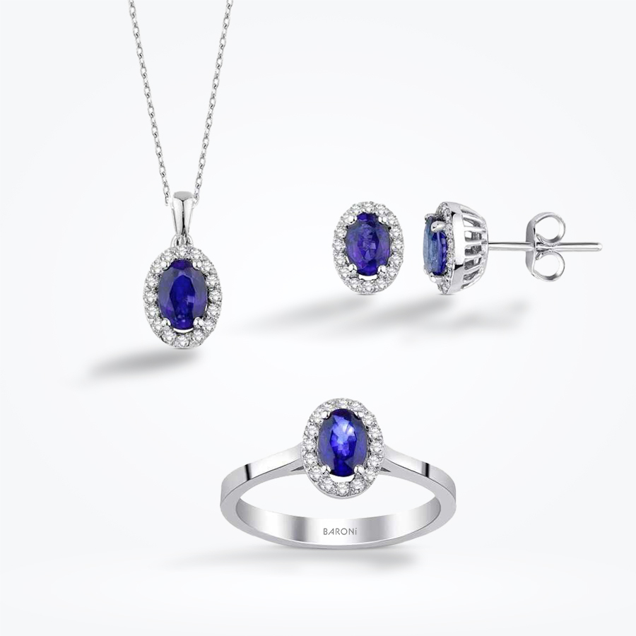 1.99 Karat Pırlanta Safir Set - Baroni Diamond