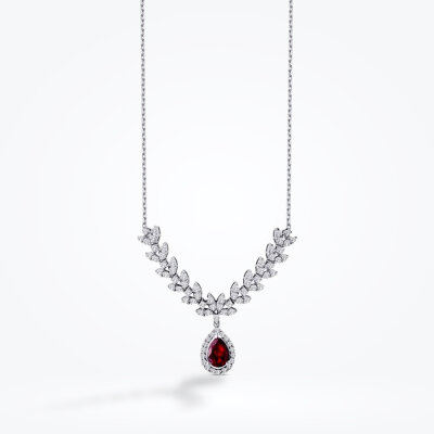 1.99 Karat Pırlanta Yakut Damla Kolye - Baroni Diamond (1)