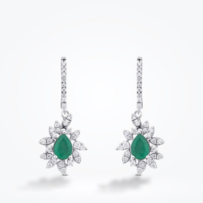 2.06 Karat Pırlanta Zümrüt Küpe - Baroni Diamond (1)