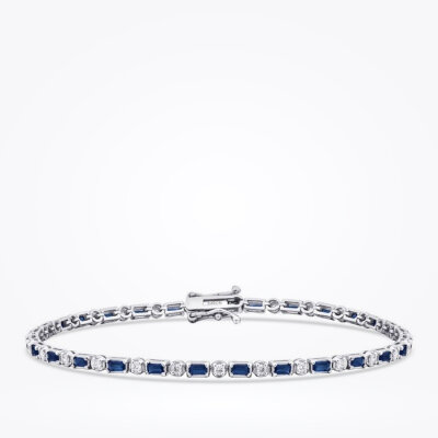 2.19 Karat Pırlanta Safir Bileklik - 1