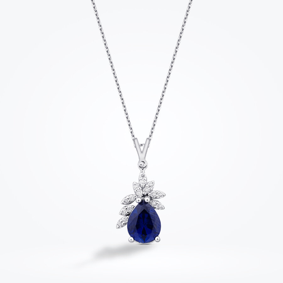 2.22 Karat Pırlanta Safir Kolye - Baroni Diamond