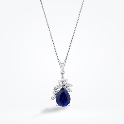 2.22 Karat Pırlanta Safir Kolye - Baroni Diamond