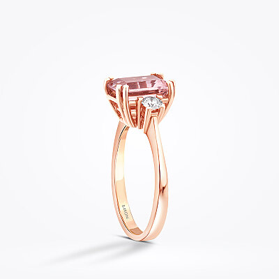 2.30 Karat Pırlanta Morganit Kare Yüzük - Baroni Diamond (1)
