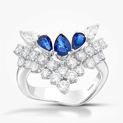 2.34 Karat Pırlanta Safir Yüzük 