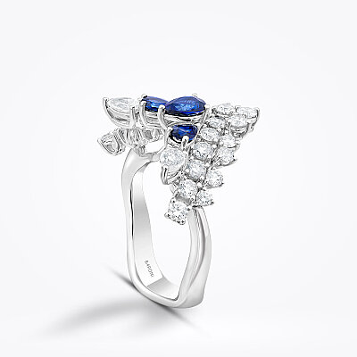 2.34 Karat Pırlanta Safir Yüzük - 2