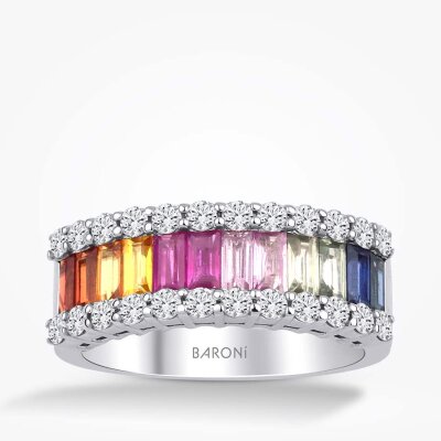 2.45 Karat Pırlanta Renkli Taşlı Yüzük - 1