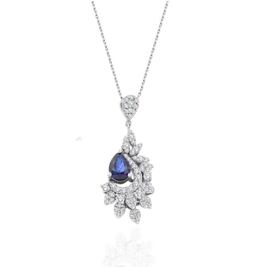 2.00 Karat Pırlanta Safir Kolye