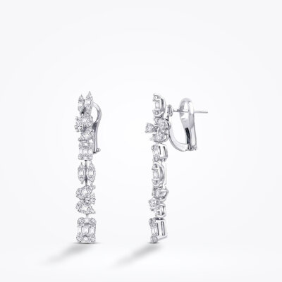 2.01 Karat Pırlanta Baget Küpe - 1