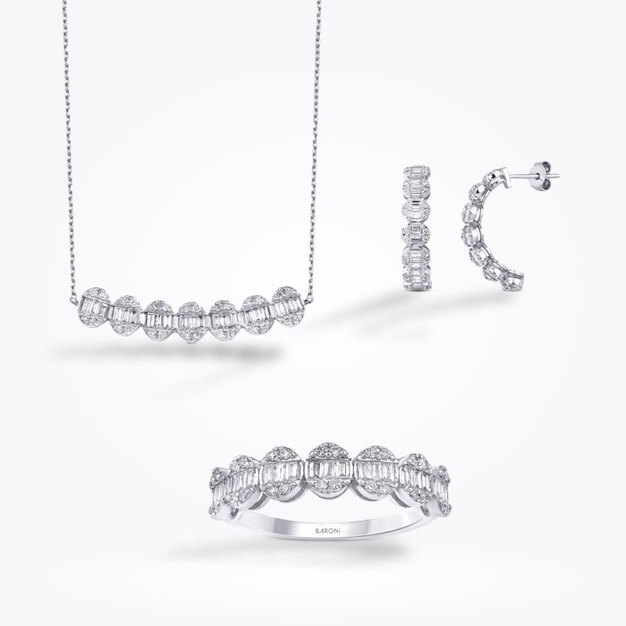 2.03 Karat Pırlanta Baget Set - Baroni Diamond