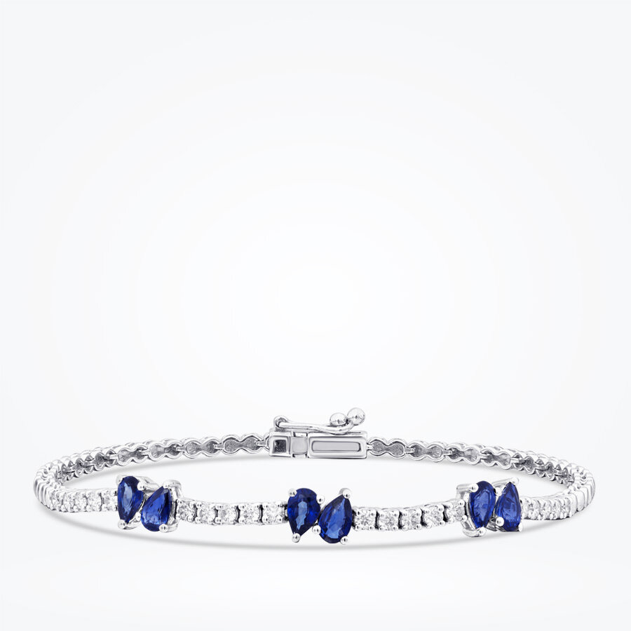 2.03 Karat Pırlanta Safir Bileklik - Baroni Diamond