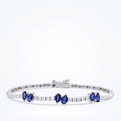 2.03 Karat Pırlanta Safir Bileklik - Baroni Diamond