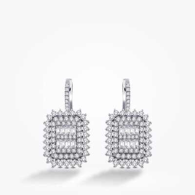 2.07 Karat Pırlanta Baget Küpe - 2