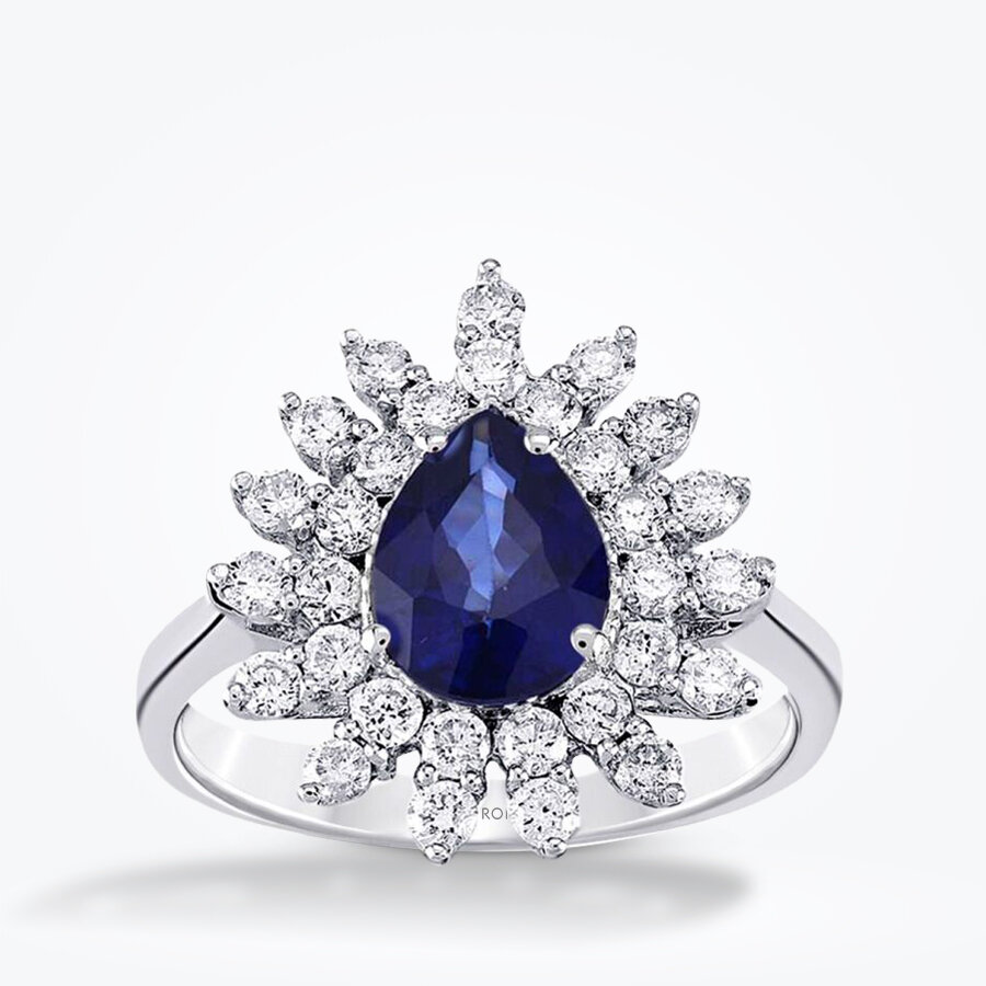 2.13 Karat Pırlanta Safir Yüzük