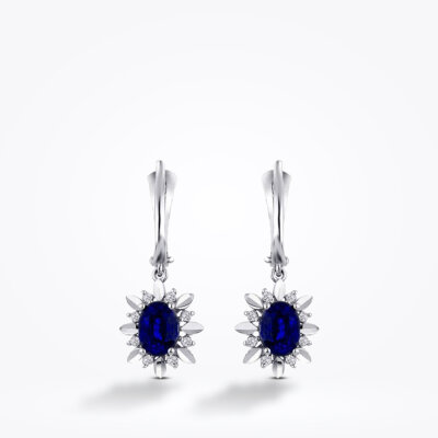 2.20 Karat Pırlanta Safir Küpe - Baroni Diamond (1)