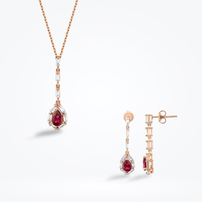 2.23 Karat Pırlanta Baget Yakut Set - Baroni Diamond (1)