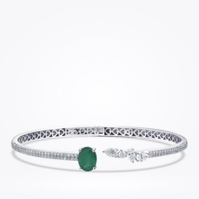 2.23 Karat Pırlanta Zümrüt Kelepçe 