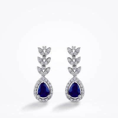 2.25 Karat Pırlanta Safir Küpe - Baroni Diamond (1)