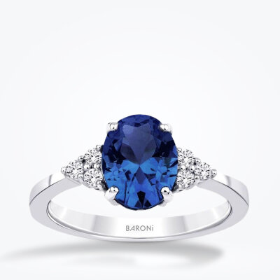 2.27 Karat Pırlanta Safir Yüzük 