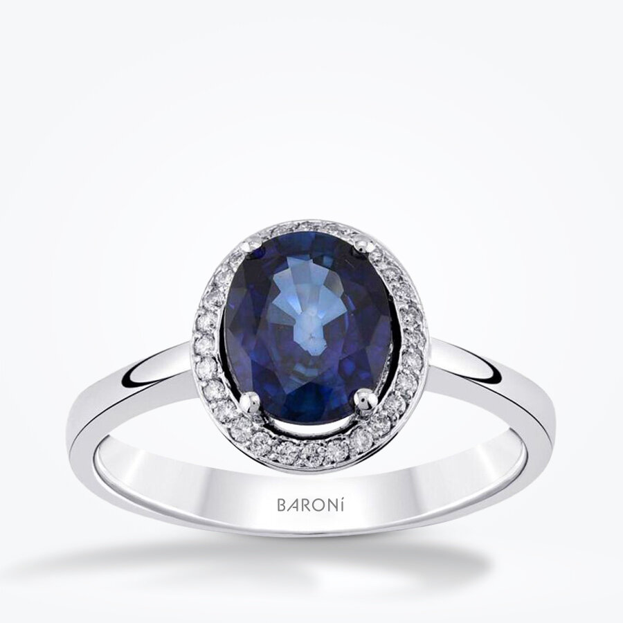 2.42 Karat Pırlanta Safir Yüzük - Baroni Diamond