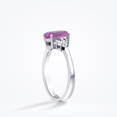 2.48 Karat Pırlanta Pink Safir Yüzük - 2