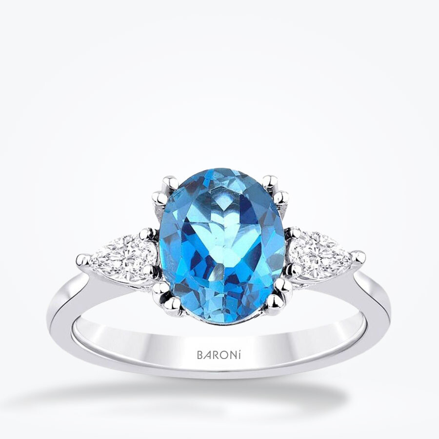 2.51 Karat Pırlanta Blue Topaz Yüzük - Baroni Diamond