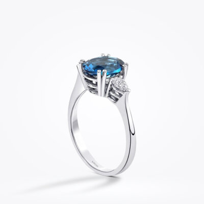 2.51 Karat Pırlanta Blue Topaz Yüzük - Baroni Diamond (1)