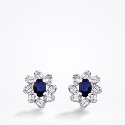 2.54 Karat Pırlanta Safir Küpe - Baroni Diamond (1)