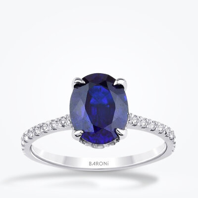 2.56 Karat Pırlanta Safir Yüzük - 1