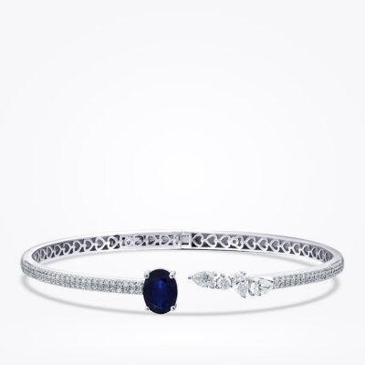 2.63 Karat Pırlanta Safir Kelepçe 