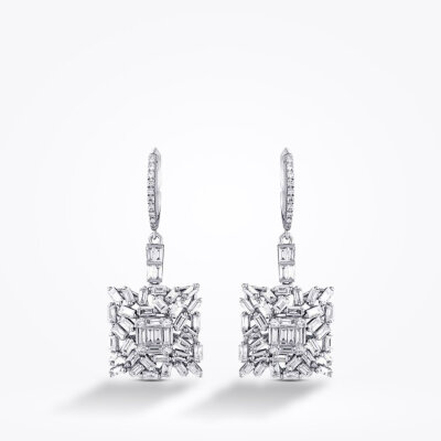 2.65 Karat Pırlanta Baget Küpe - 2